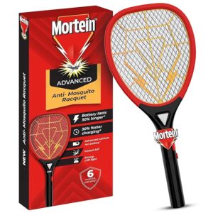 Mortein Advanced Anti-Mosquito Racquet Electric Bat 30% Longer Battery Mosquito Killer Rechargeable Racket Bat To Hit Mosquito