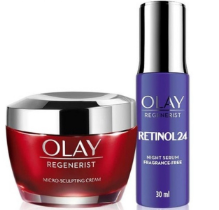 Olay Regenerist Collagen Day Cream And Olay Retinol 24 Night Serum Serum Combo